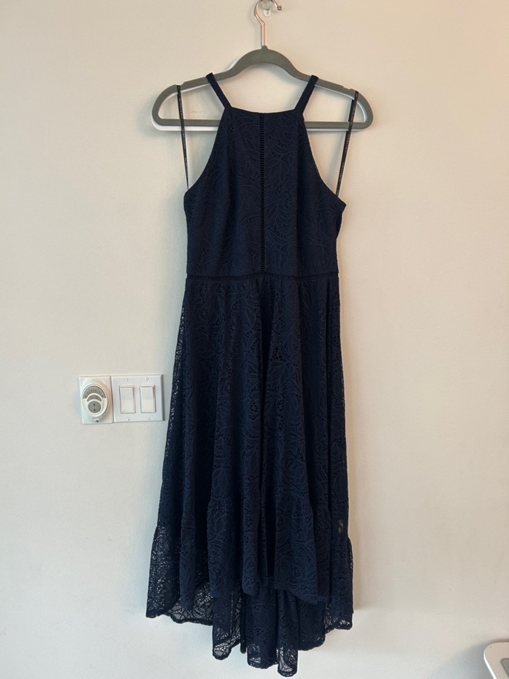 Vince Camuto Navy Blue Lace Midi Dress